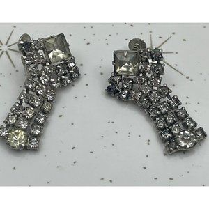 Vintage Triad earrings, Triad Rhinestones earring